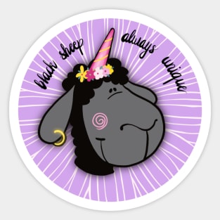 Black sheep always unique Sticker